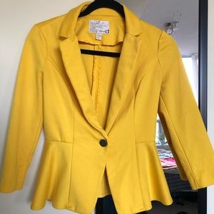 Yellow Peplum Blazer